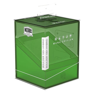Ultimate Guard Boulder 100+ Hybrid Deckbox, grün, transparent, für Magic: The Gathering, Mana Edition, Forest Design.