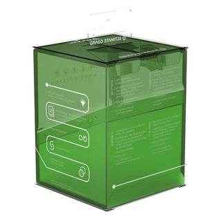 Ultimate Guard Boulder 100+ Hybrid MTG Mana Edition Forest, grüner Karton, transparentes Oberteil.