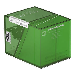 Ultimate Guard Boulder 100+ Hybrid Deckbox, grün, transparent, für Magic: The Gathering Karten, Mana Edition, Forest Design.