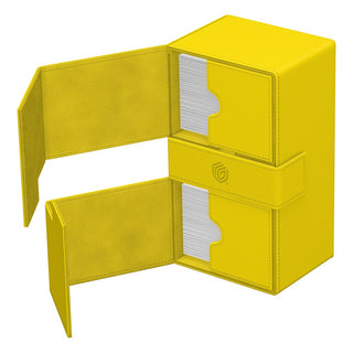 Ultimate Guard Twin Flip'n'Tray 200+ Xenoskin Dandelion, geöffnet, gelb, Sommer Edition 2025, Kartenhalter.