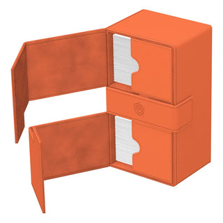 Ultimate Guard Twin Flip'n'Tray 200+ Xenoskin Peach, geöffnet, Sommer Edition 2025.