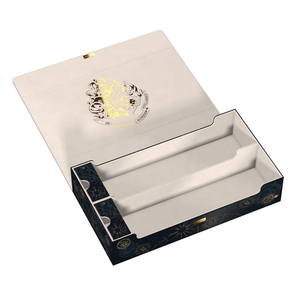 Ultimate Guard Omnihive 1000+ Xenoskin Harry Potter Aufbewahrungsbox, geöffnet mit Hogwarts-Wappen.