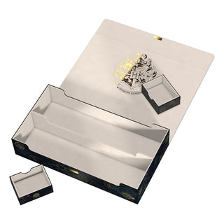 Ultimate Guard Omnihive 1000+ Xenoskin Harry Potter Aufbewahrungsbox mit Hogwarts-Wappen, offen und leer.