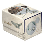 Harry Potter Sidewinder 100+ Xenoskin Deck-Box mit Illustrationen von Hogwarts, Eule und Besen.