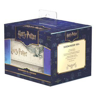 Harry Potter Sidewinder 100+ Xenoskin Deck-Box von Ultimate Guard, blau mit Hogwarts-Design.