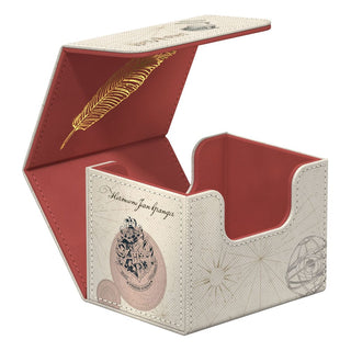 Ultimate Guard Sidewinder 100+ Xenoskin Deck-Box, Harry Potter Design, offen, mit Hermione Granger Motiv.