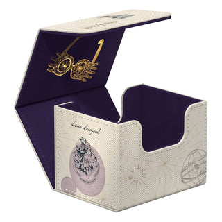 Ultimate Guard Sidewinder 100+ Xenoskin Deck-Box, Luna Lovegood Design, offen, lila Innenfutter.
