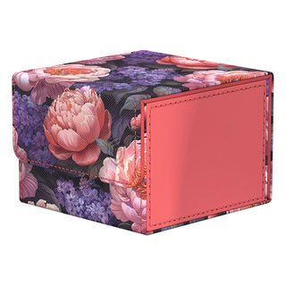 Ultimate Guard Sidewinder 133+ Xenoskin Deck-Box, florales Design, rosa und violett.