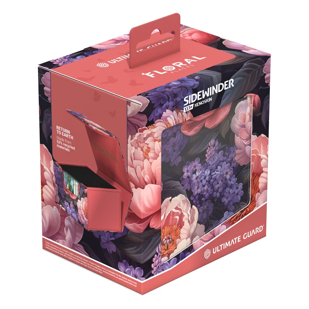 Ultimate Guard Sidewinder 133+ Xenoskin Deck-Box, florales Design, Kartenschutz, Sammelkarten-Aufbewahrung.