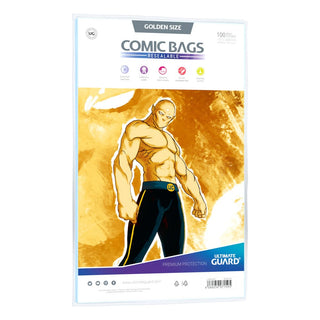 Ultimate Guard Comic Bags wiederverschließbar, Golden Size, 100 Stück, transparente Schutzhüllen für Comics.