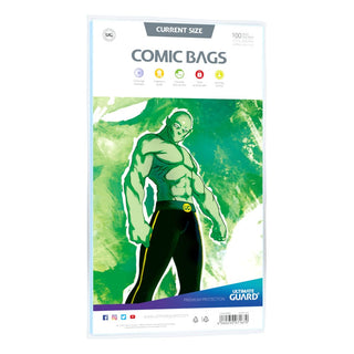 Ultimate Guard Comic Bags, 100 Stück, säurefrei, PVC-frei, für Comics bis 175x268 mm, hohe Transparenz, Archivierungssicher.