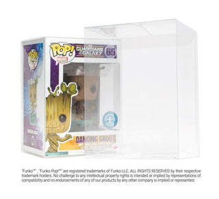 Ultimate Guard Schutzhülle für Funko POP!™ Figuren, klare PET-Hülle, zeigt Dancing Groot im Display.