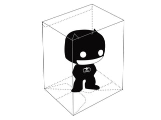 Schwarze Funko POP!™ Figur in transparenter Ultimate Guard Schutzhülle aus klarem PET, ideal für Sammler.
